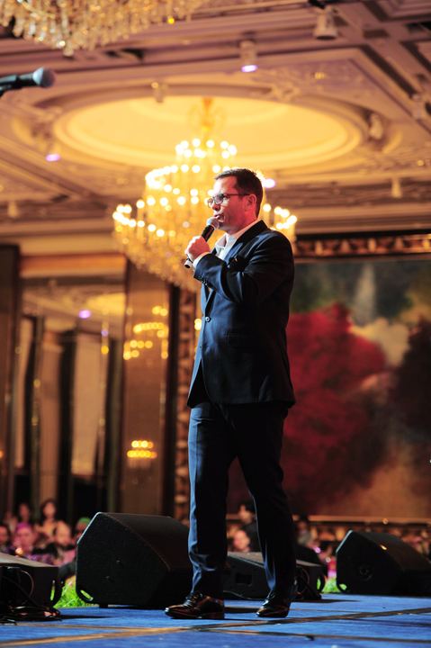 Hosting a black-tie gala dinner in a grand ballroom