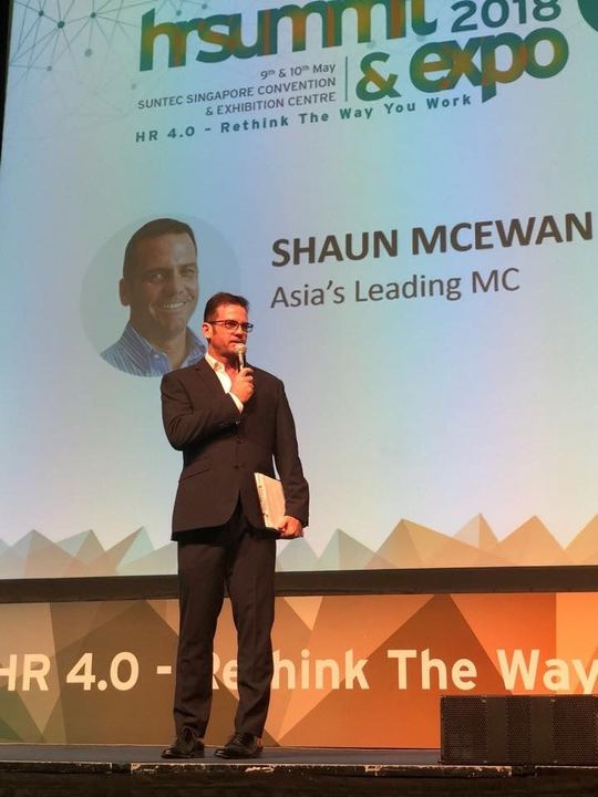 MC at an industry conference